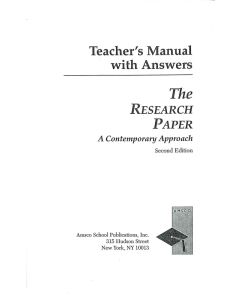 Research Paper Answer Key (2nd Edition)