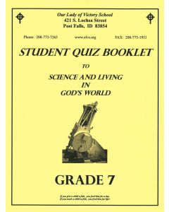 Science & Living in God's World 7 Quiz Booklet 1