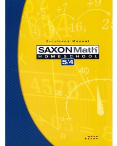 Saxon 5/4 Solutions Manual 1