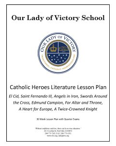 Lesson Plans - Elective Catholic Heroes Literature
