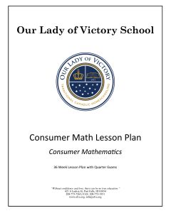 Lesson Plans - Elective Consumer Math