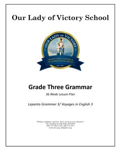 Lesson Plans - Grade 03 Lepanto Grammar