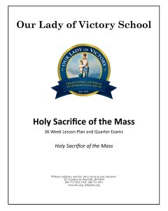 Lesson Plans - Elective Holy Sacrifice of the Mass